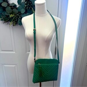 Vibrant green crossbody bag
